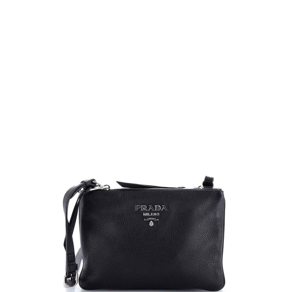 Prada Double Zip Crossbody Bag Vitello #261200P86B